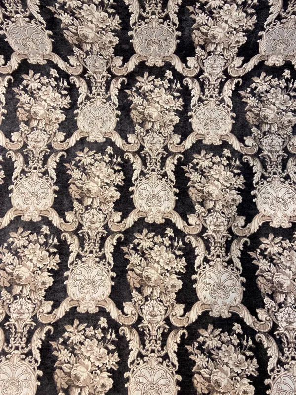 Goblen Kumaş: Heritage Rubis | Gri