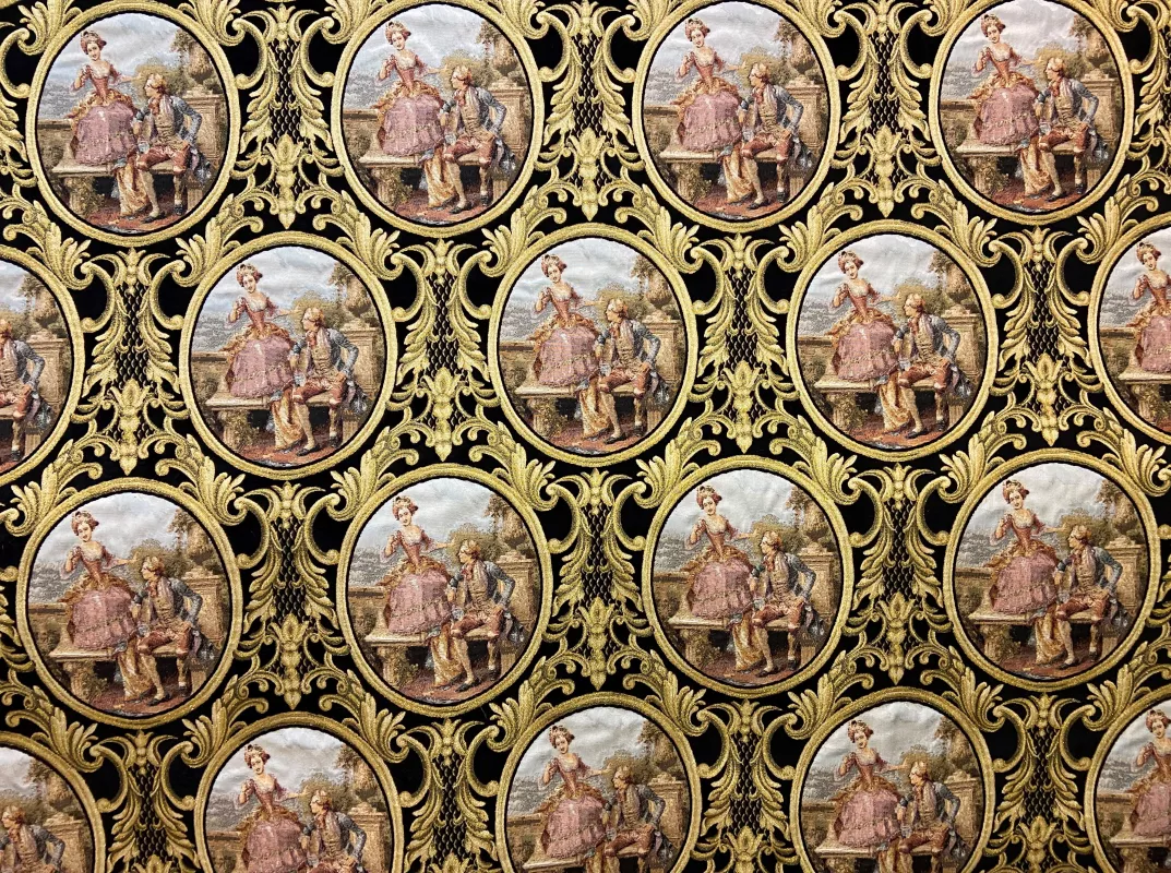 Goblen Kumaş: Heritage Fragonard | Siyah