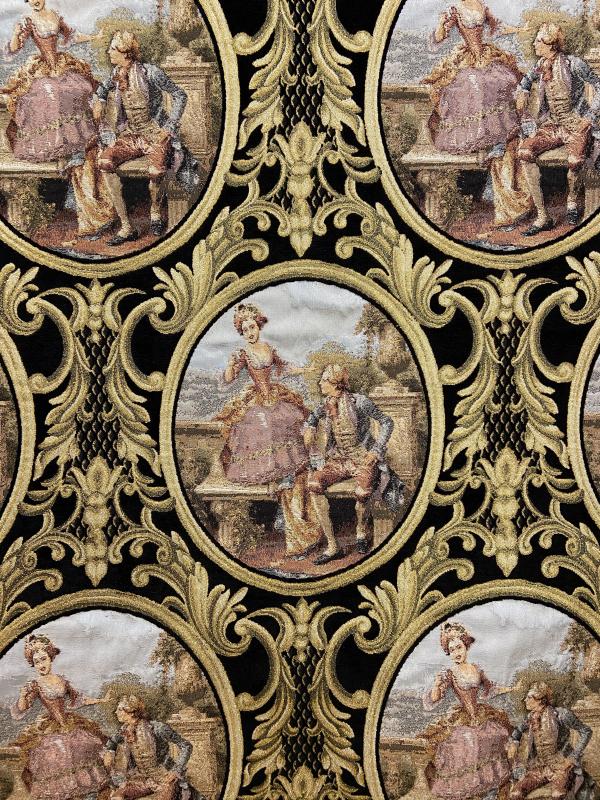 Goblen Kumaş: Heritage Fragonard | Siyah