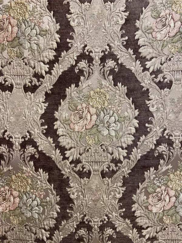 Goblen Kumaş: Heritage Peony | Kahverengi