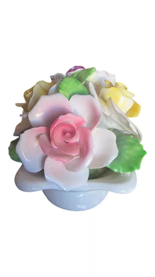 Vintage Aristocrat Floral Bone China el boyaması porselen gül 