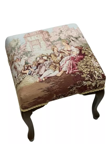 Fragonard Desenli Goblen Puf