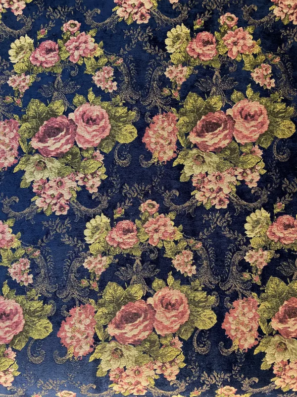 Goblen Kumaş: Heritage Jasmine | Lacivert