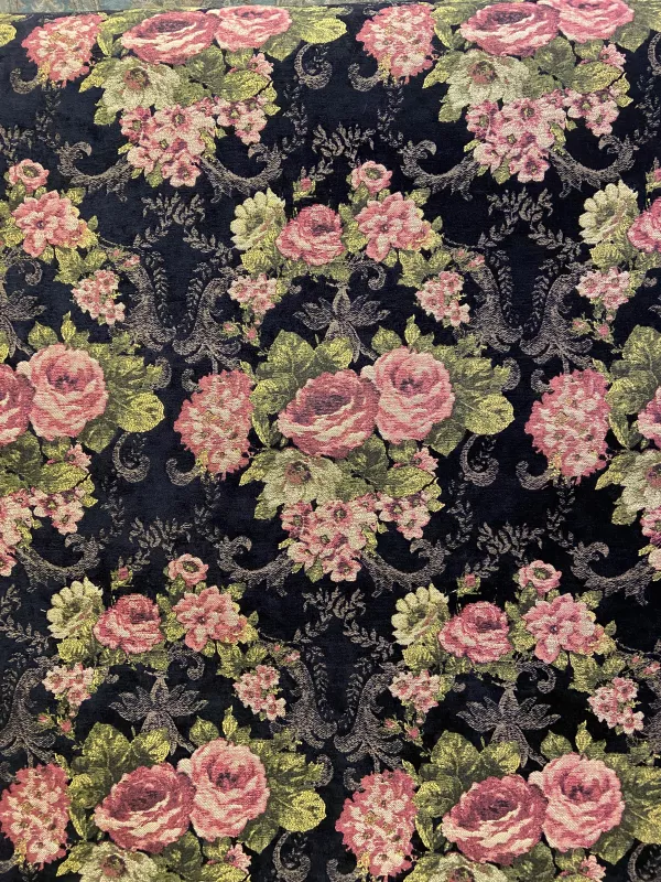 Goblen Kumaş: Heritage Jasmine | Siyah