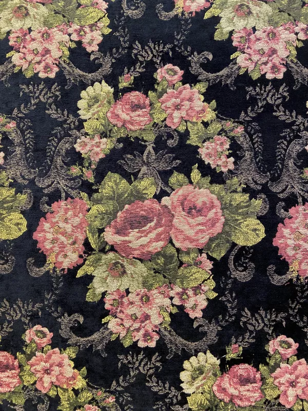 Goblen Kumaş: Heritage Jasmine | Siyah