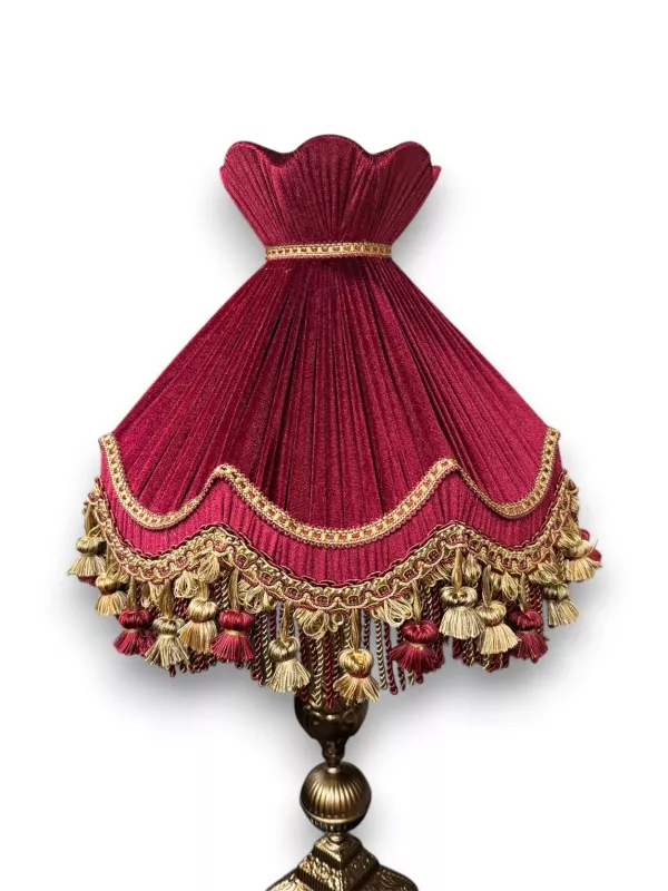 Velvet Abajur Şapkası | Bordo